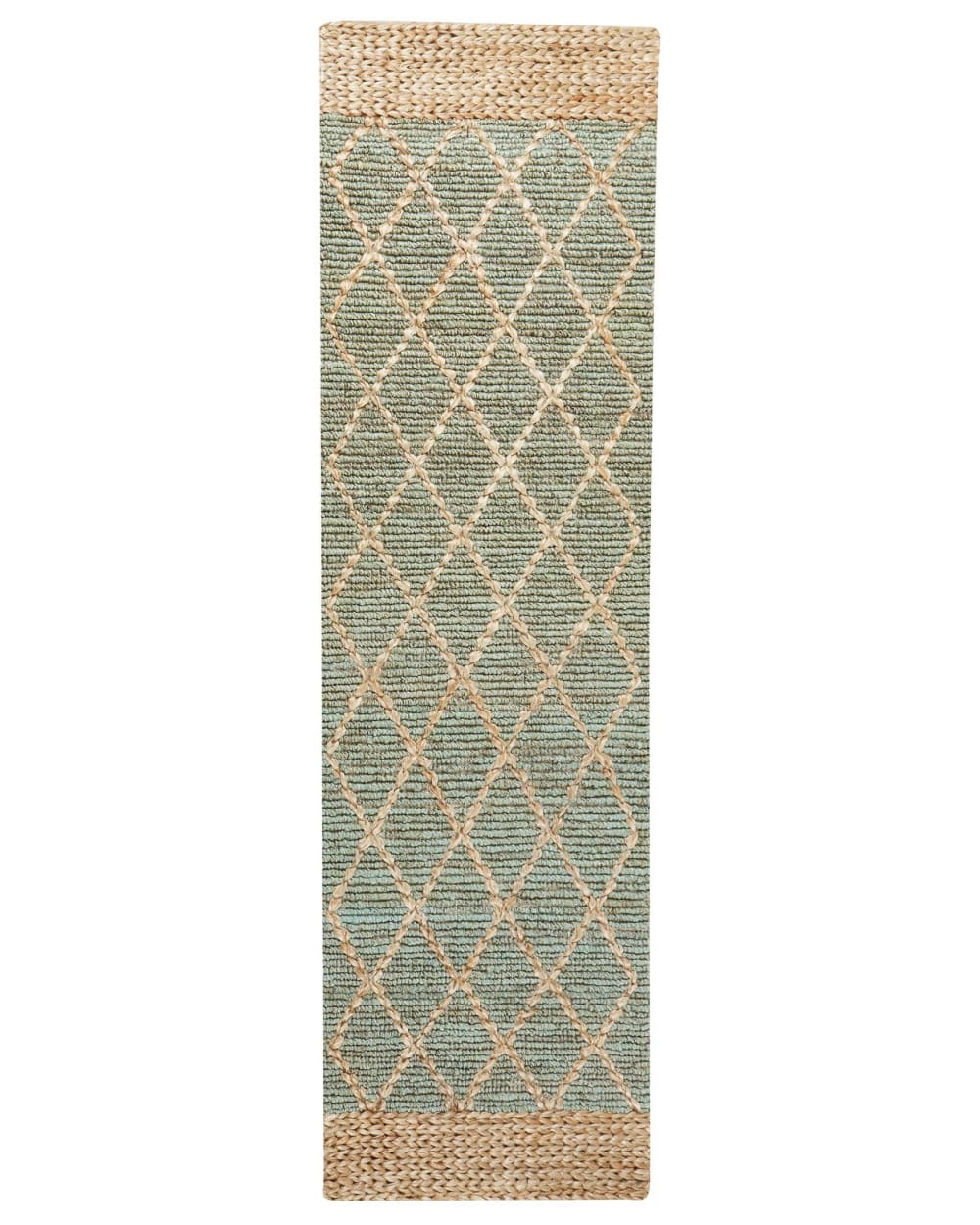 Beliani Kurzflor Teppich aus Stoff 300 x 80cm, beige style landhaus - Jute