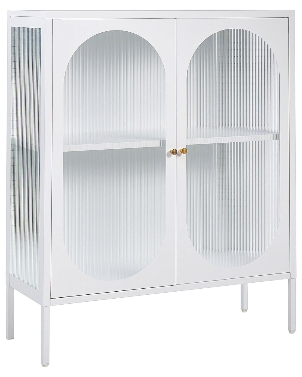 Armoire vitrine métal 90 cm 35 cm blanc