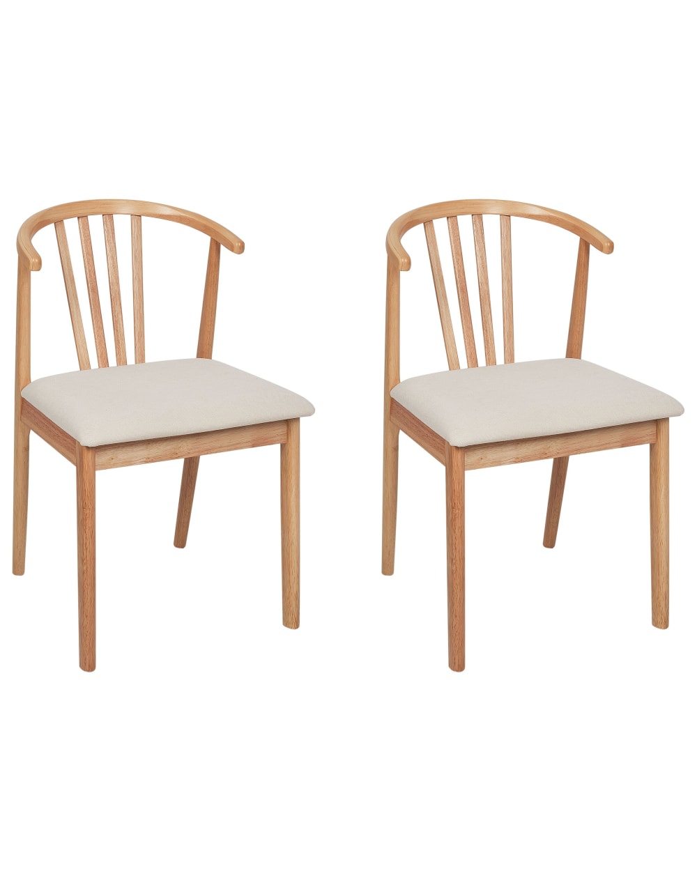 Beliani Esszimmerstuhl 2er Set aus Holz, braun style classic chic - Holz