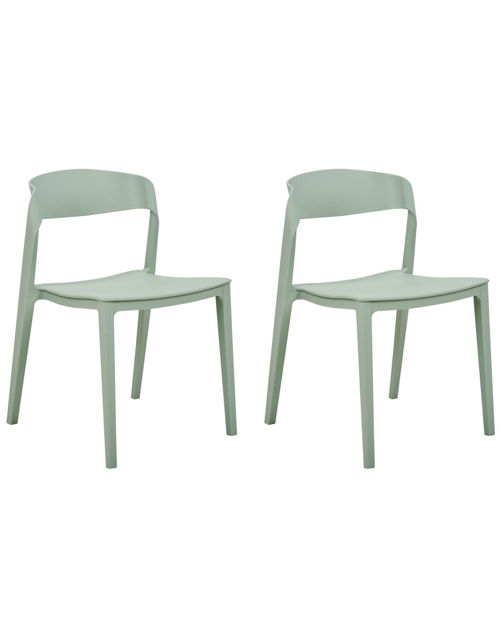 Beliani Esszimmerstuhl 2er Set aus Kunststoff, grün style modern - -