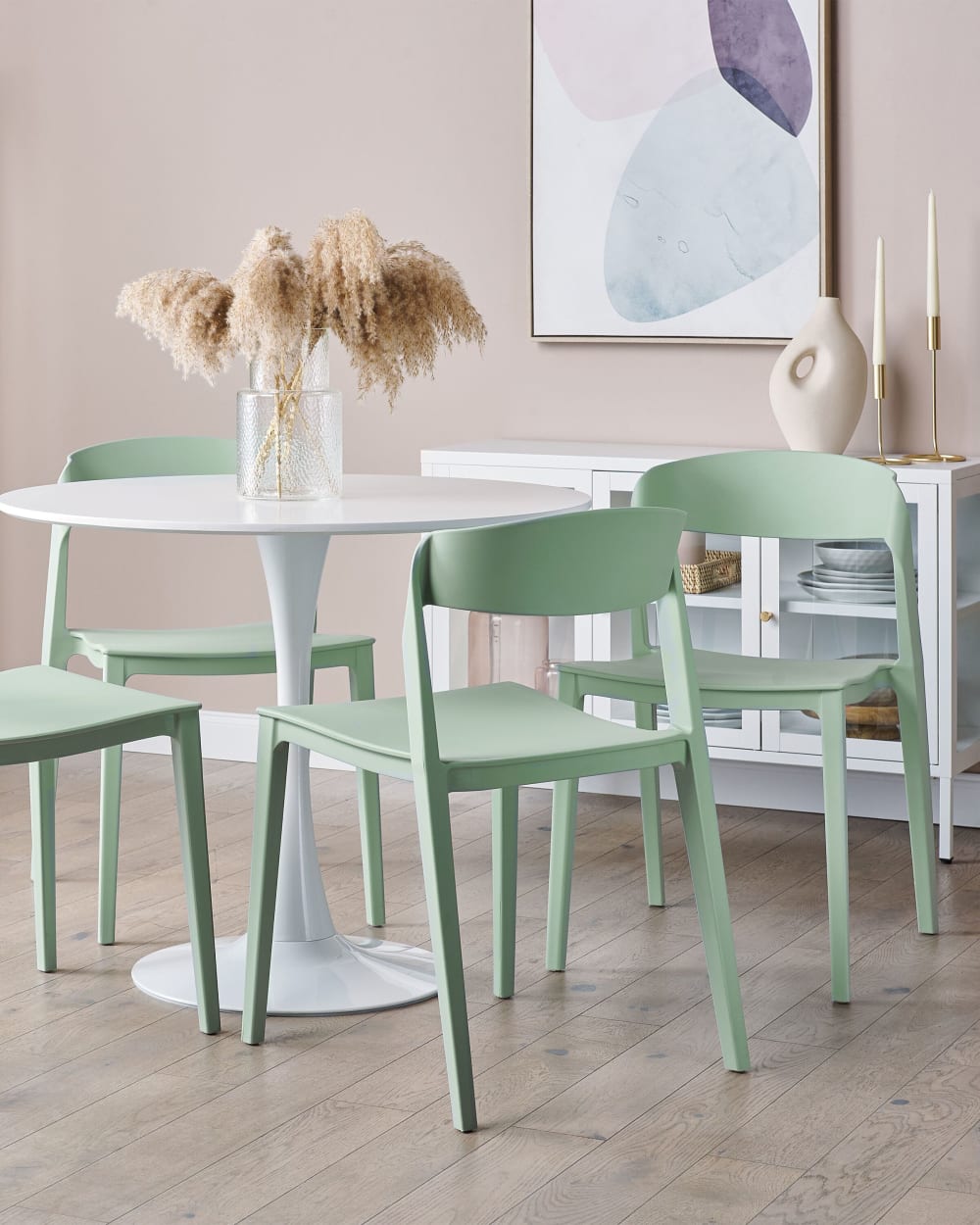 Esszimmerstuhl 2er Set aus Kunststoff, grün - Maisons Du Monde
