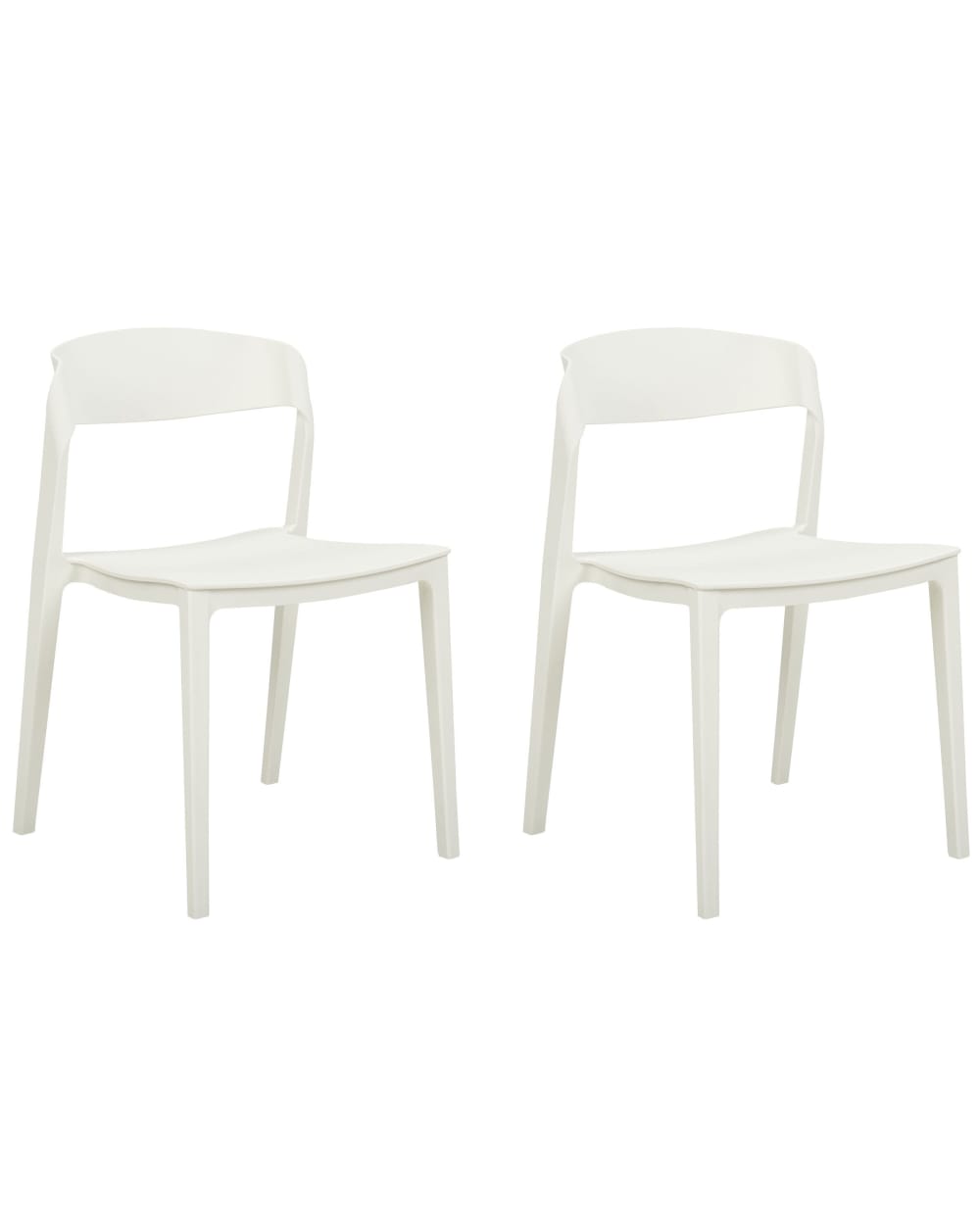 Esszimmerstuhl 2Er Set Aus Kunststoff, Weiß