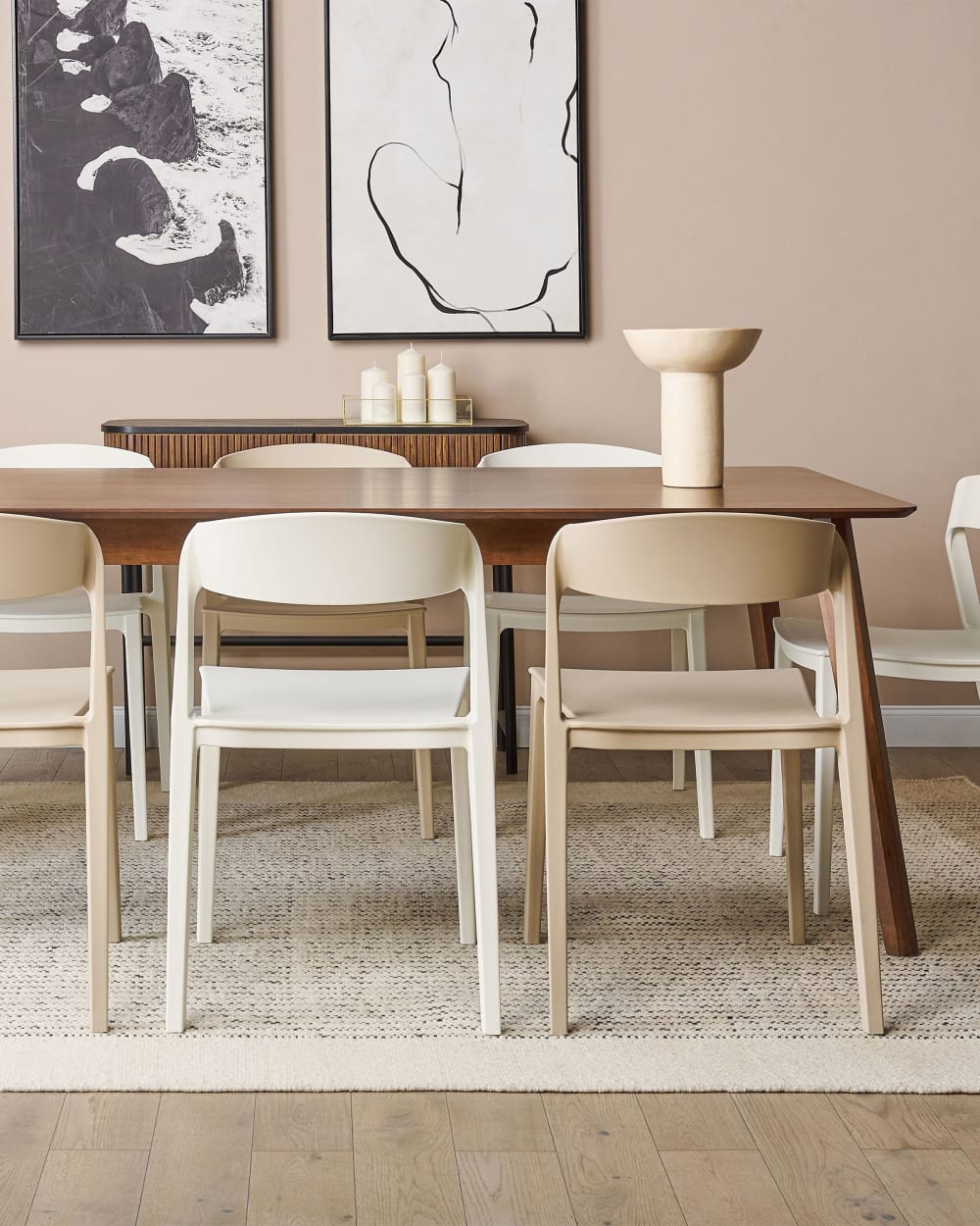 Esszimmerstuhl 2er Set aus Kunststoff, weiß - Maisons Du Monde