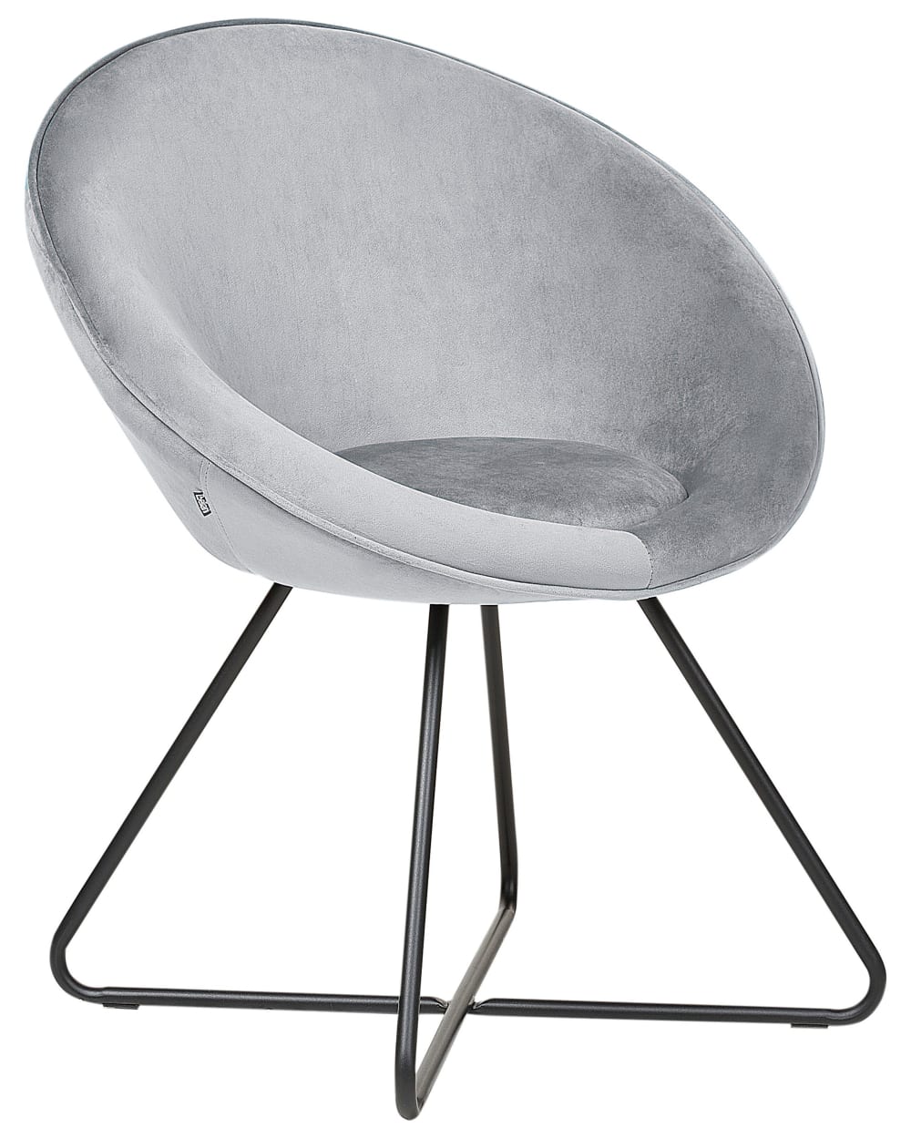 Beliani Esszimmerstuhl aus Stoff, grau style vintage - Samt