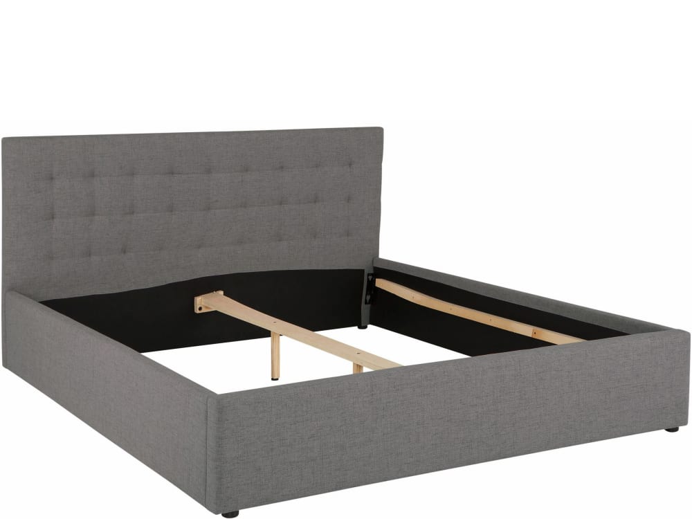 Lit en tissu gris 180x200