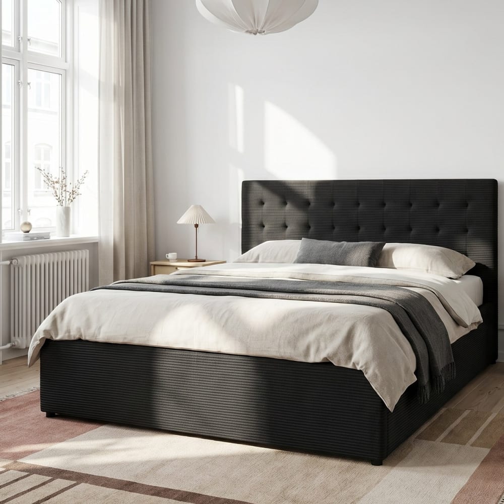 Lit en tissu anthracite 180x200