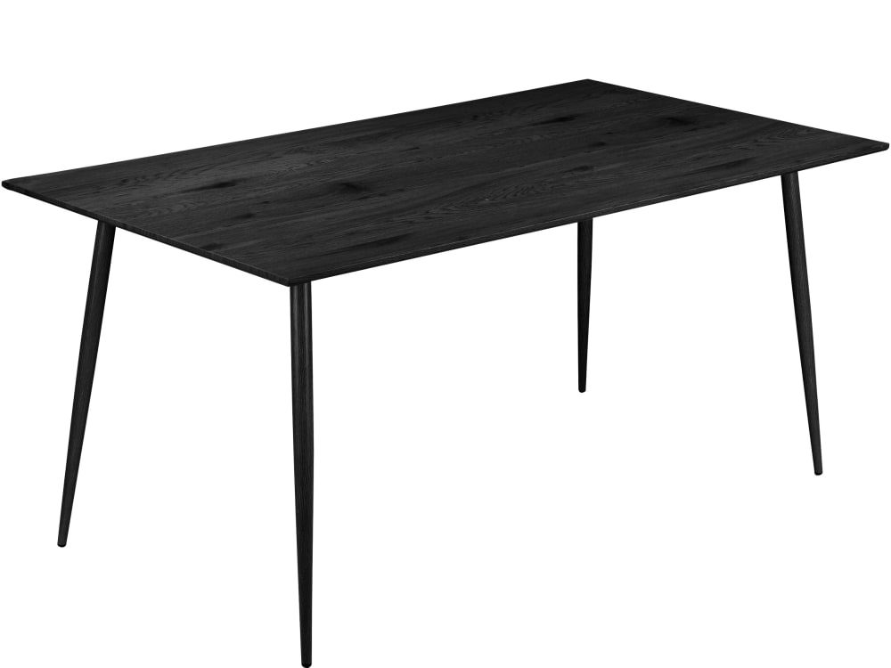 Esstisch für 8 Personen in Holzoptik L160 cm, schwarz - Maisons