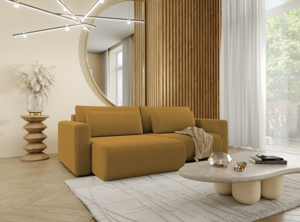 Ecksofa mit Schlaffunktion 5-Sitzer Gelb - Maisons Du Monde