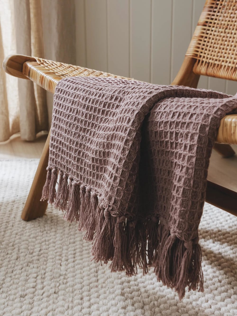 Plaid en coton rose 125x150 — vue 4