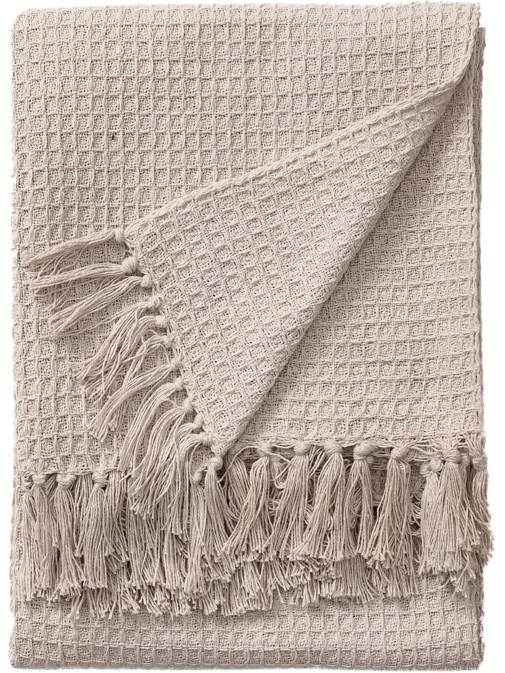 Plaid en coton ivoire 125x150