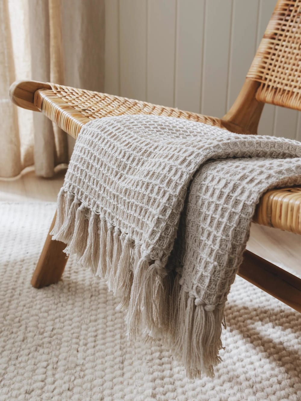 Plaid en coton ivoire 125x150 — vue 4