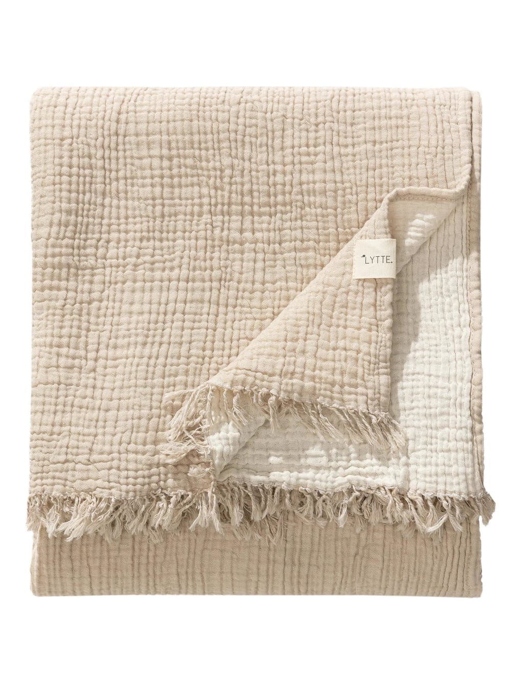 Plaid en coton crème/beige 130x170 Plaid en coton crème/beige 130x170