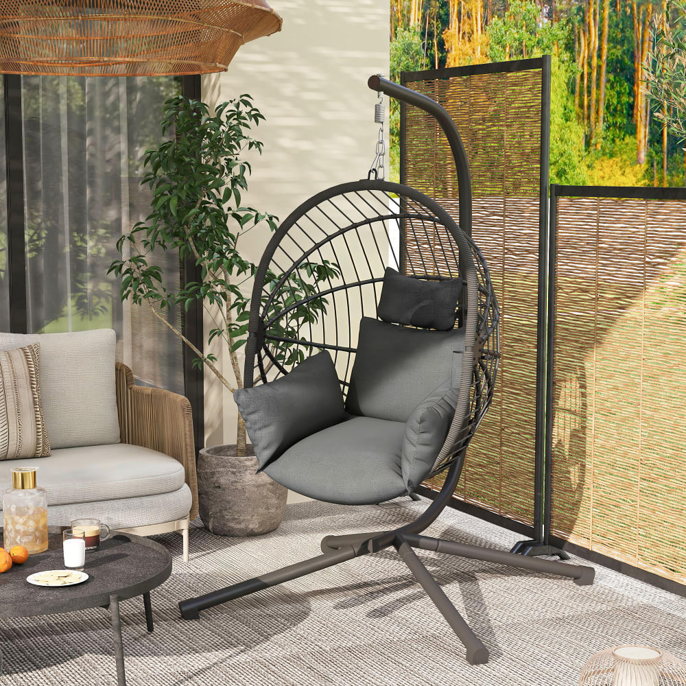 Fauteuil suspendu intérieur/extérieur tissu gris