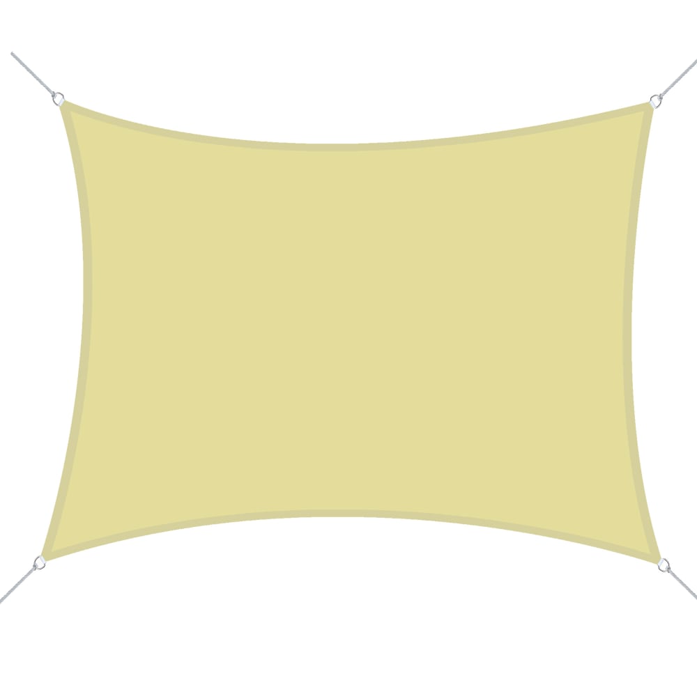 Voile d'ombrage rectangulaire 4x6m toile extérieur anti-uv sable