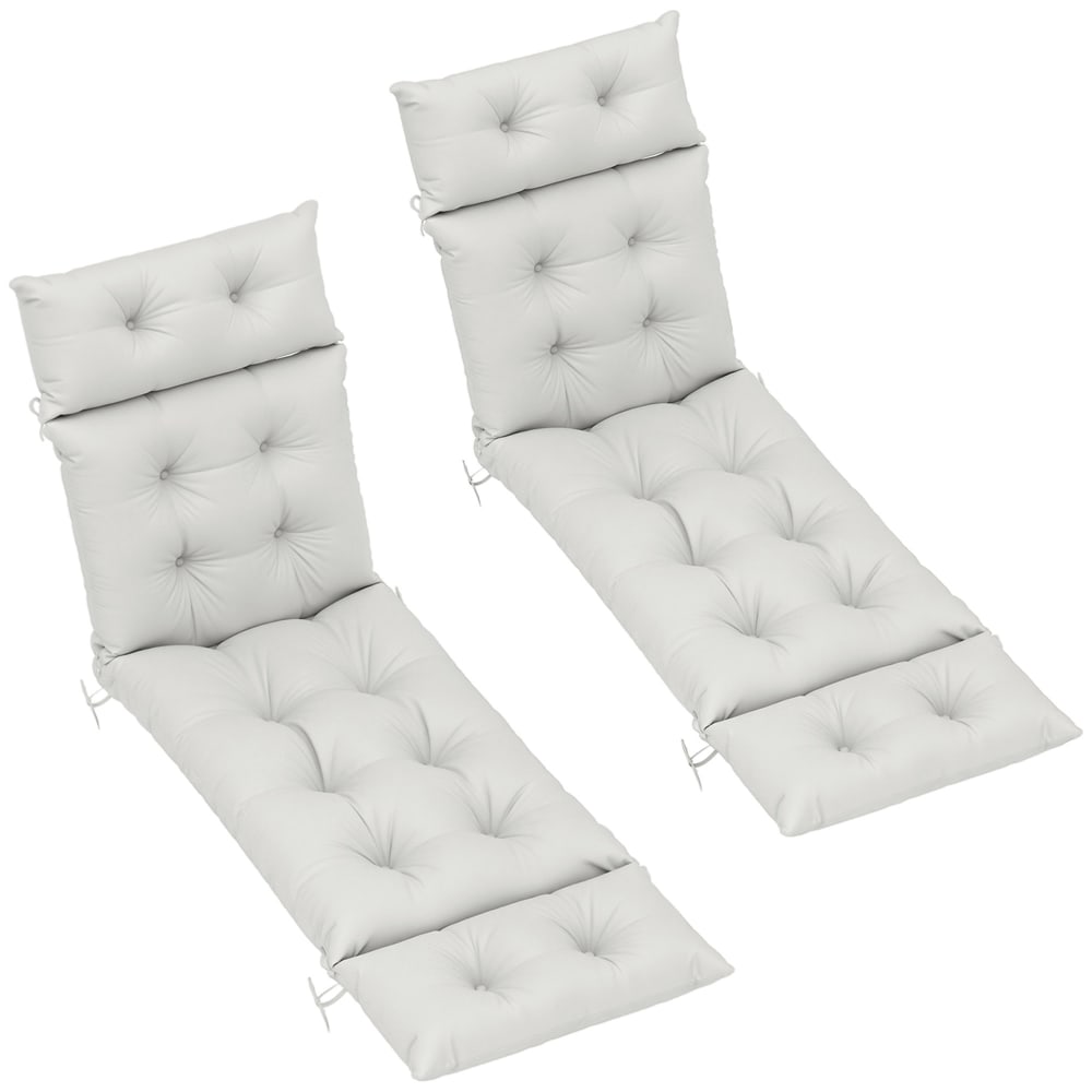 Coussins de chaise longue rembourrés épais gris clair