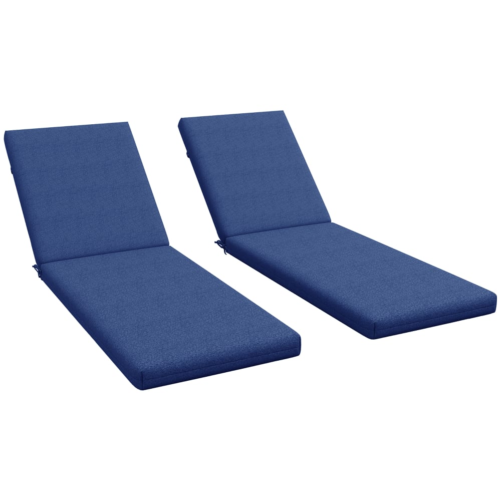 Matelas pour chaise longue transat sangles d'attache tissu bleu