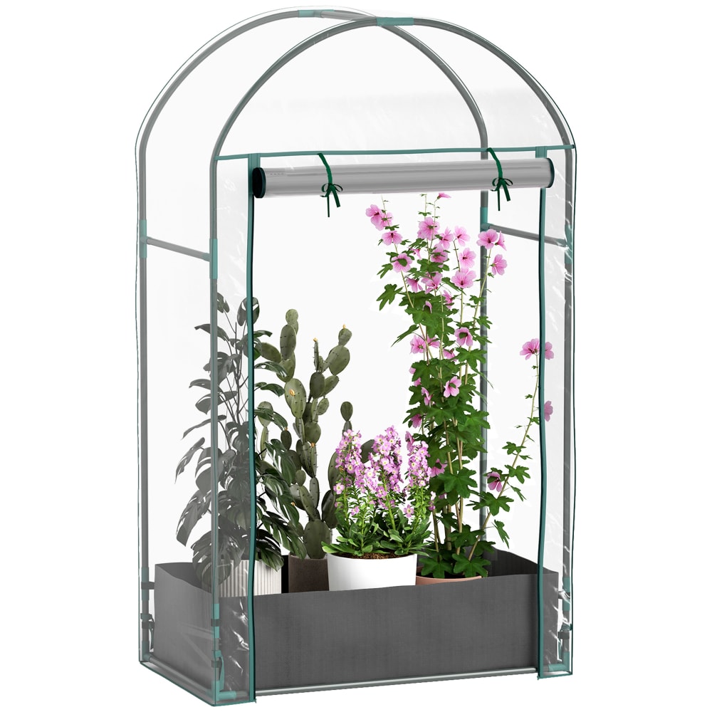 Serre de jardin balcon bâche pvc châssis acier transparent