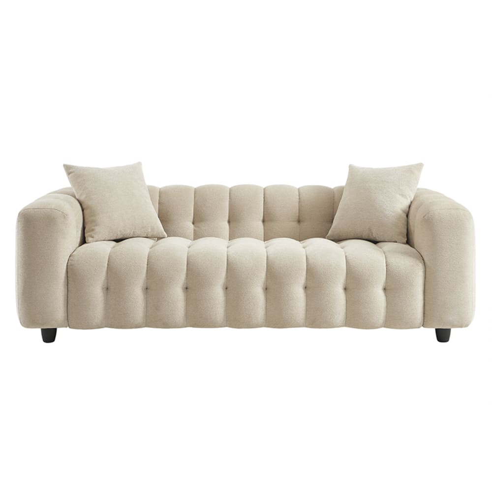 Canapé droit en tissu 3 places beige