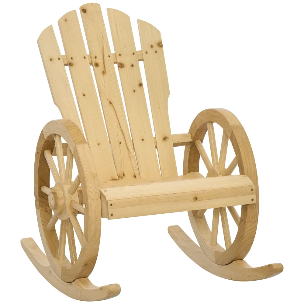 Fauteuil de jardin à bascule bois sapin naturel