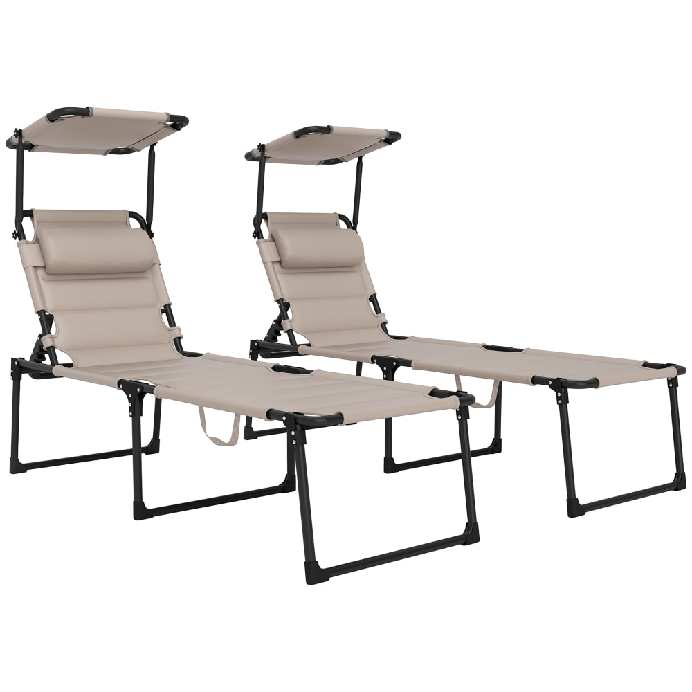 Transat pliable réglable multi-positions acier kaki