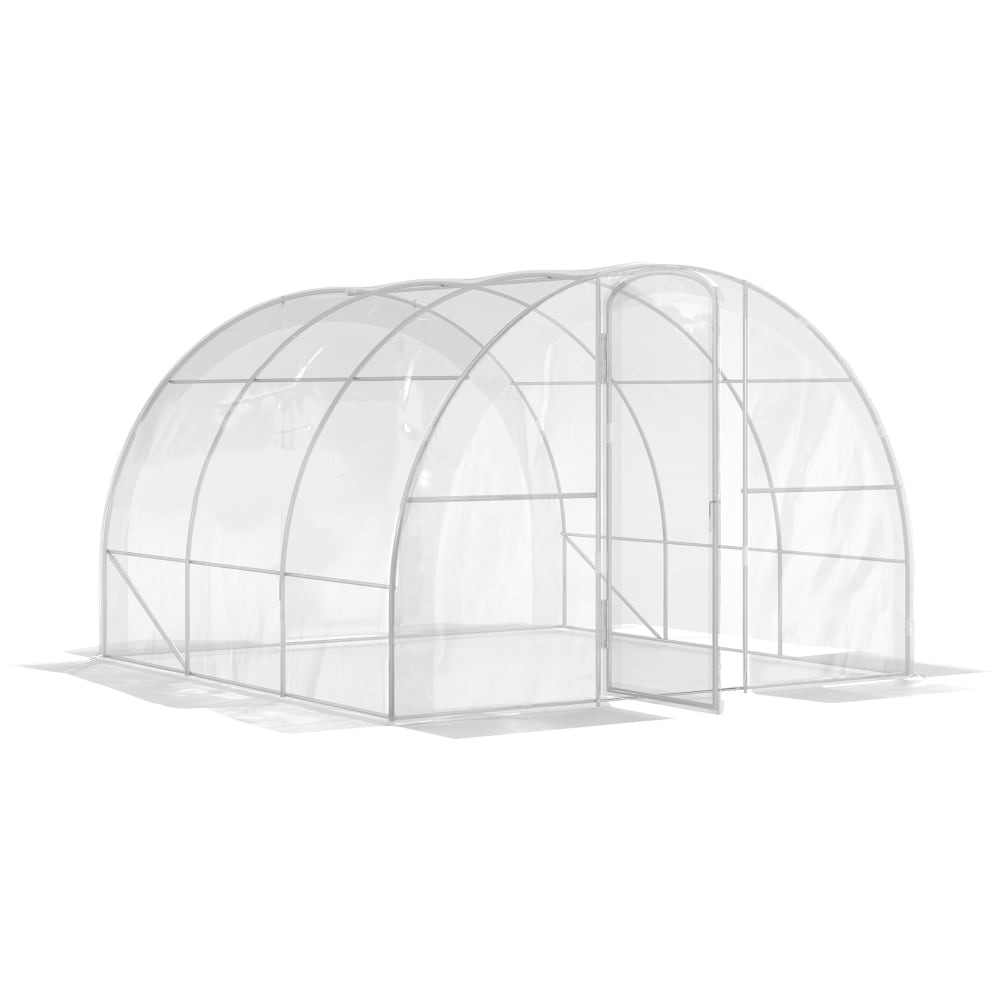 Serre de jardin 3x3x2m avec porte bâche pe 150g/m² pour légumes