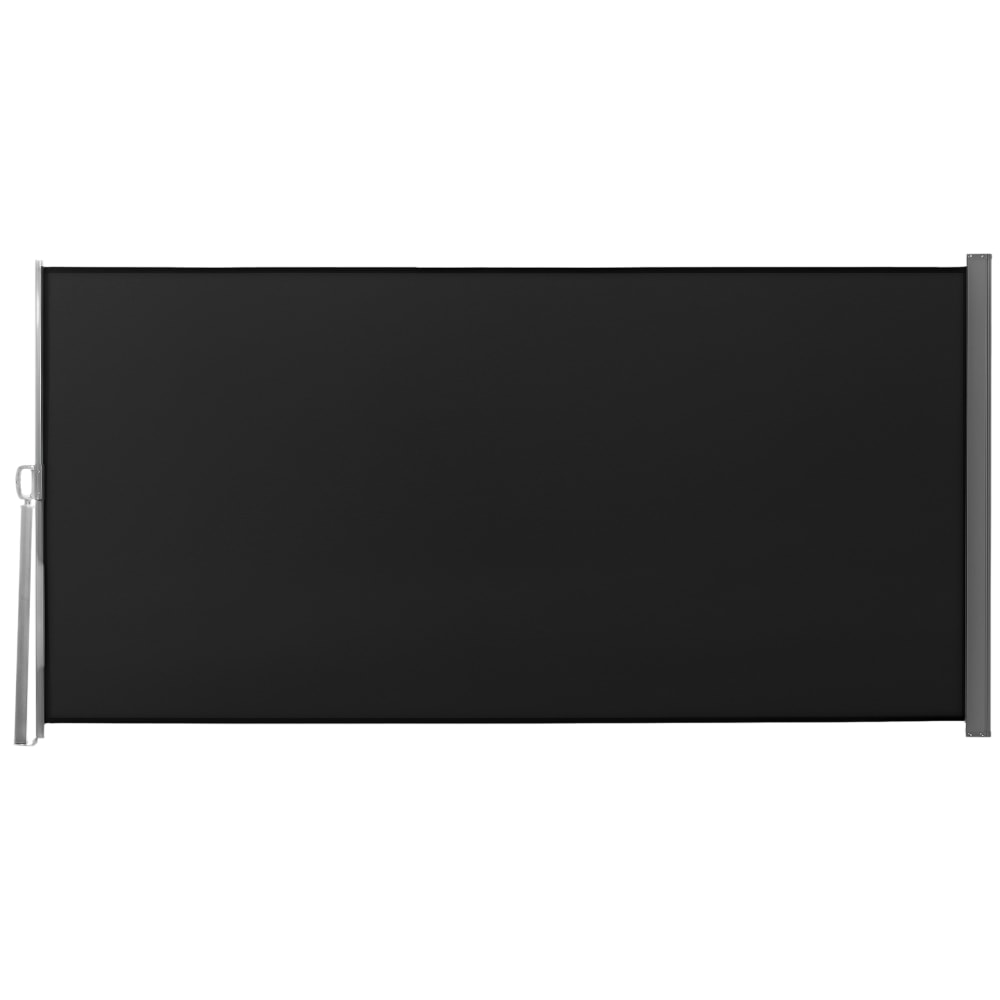 Brise-vue paravent rétractable anti-uv métal polyester noir