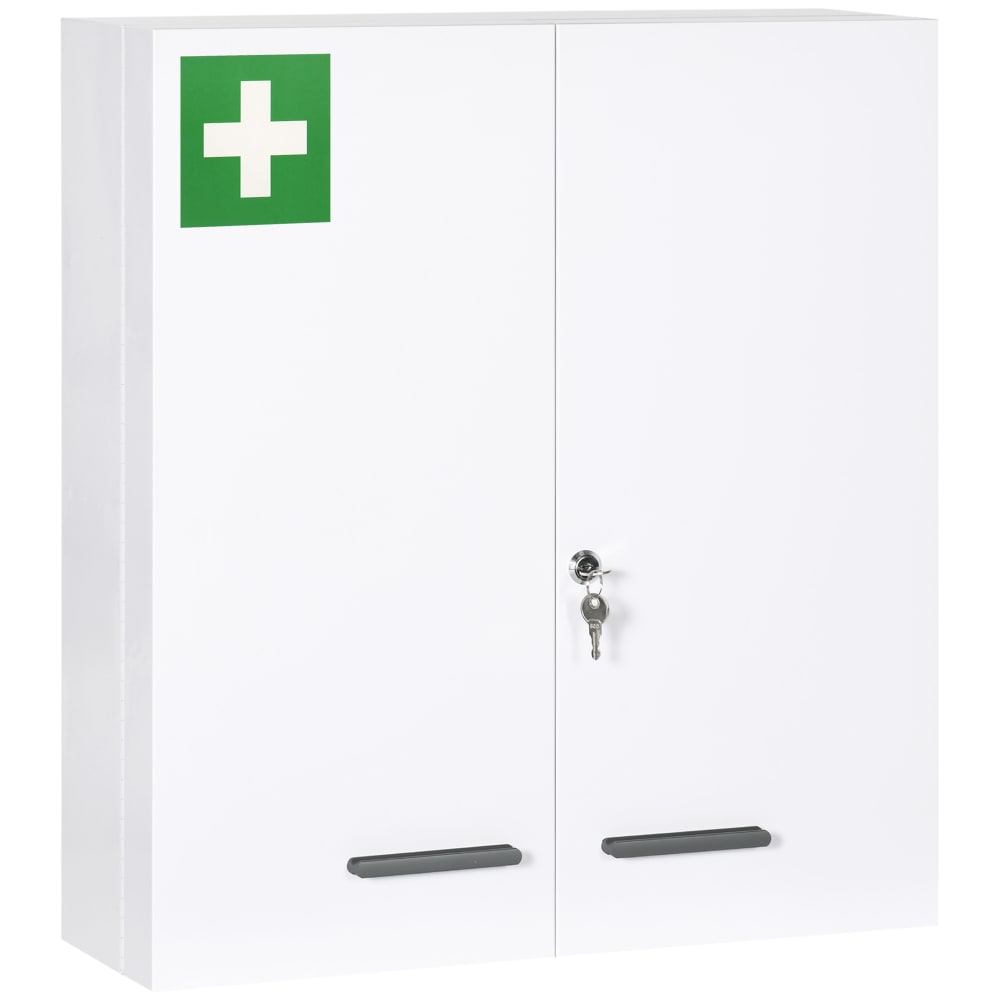 Armoire à pharmacie murale 6 étagères acier blanc