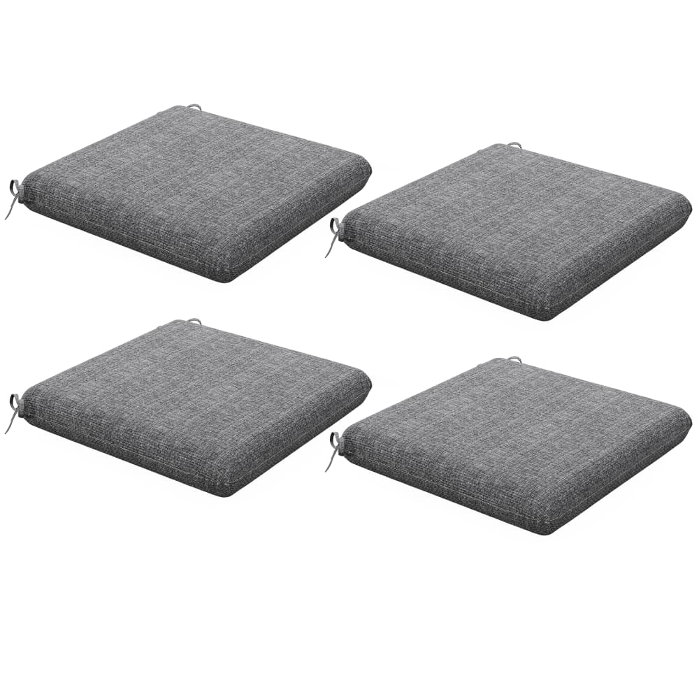 Lot de 4 coussins de chaise 47x47 cm rembourrage épais gris