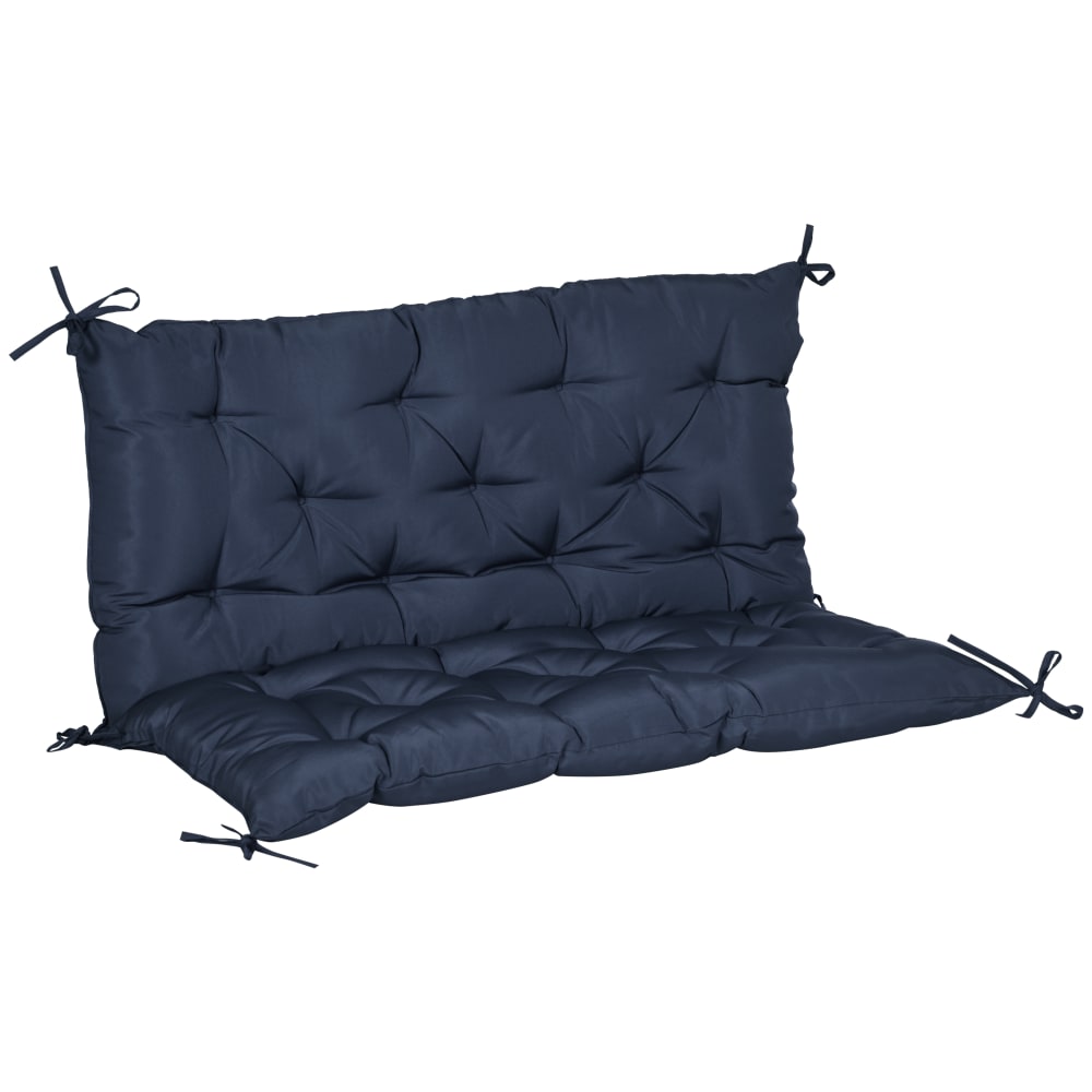 Coussin banc jardin en polyester bleu foncé
