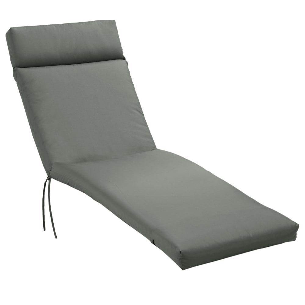 Coussins de chaise longue rembourré polyester gris foncé
