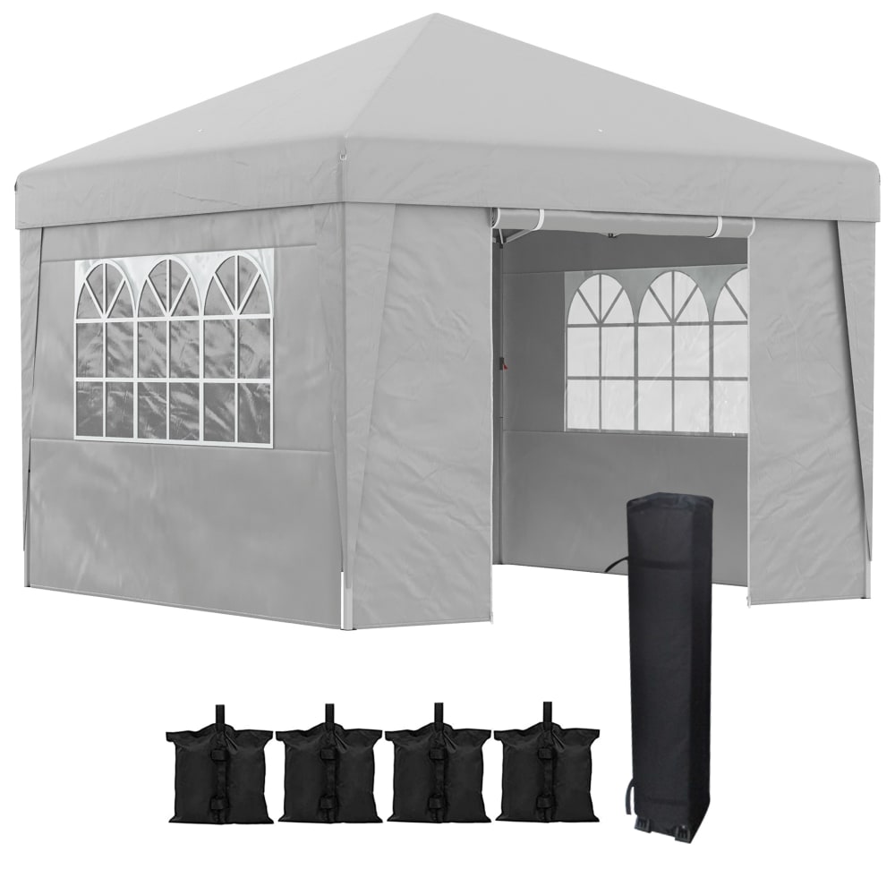 Tonnelle de jardin pop-up pliante anti-uv 30+ gris
