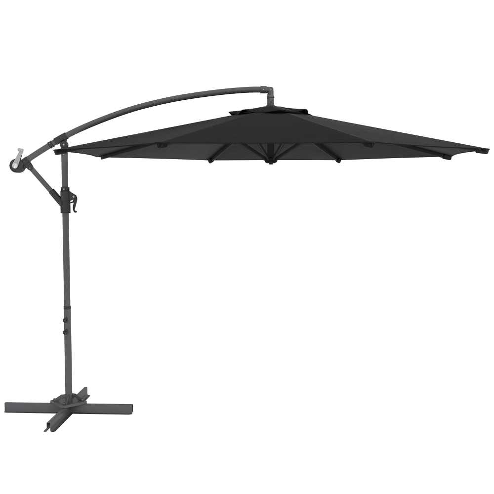 Parasol déporté diamètre 3 m avec pied en croix noir