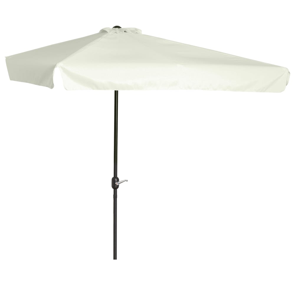 Demi parasol 5 entretoises métal polyester haute densité crème