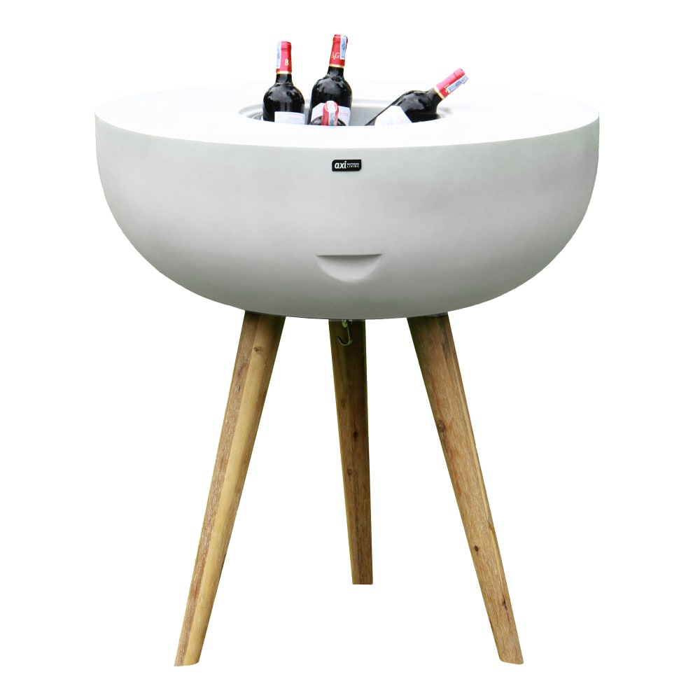 Table de jardin/glacière 2 en 1, aspect pierre calcaire - 24 litres