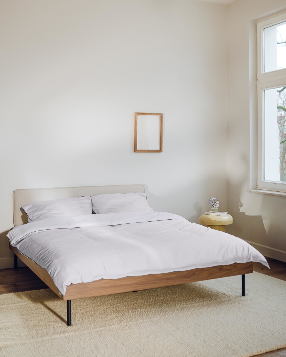Housse de couette 140 x 200 cm noo.ma en satin de coton long staple — vue 3