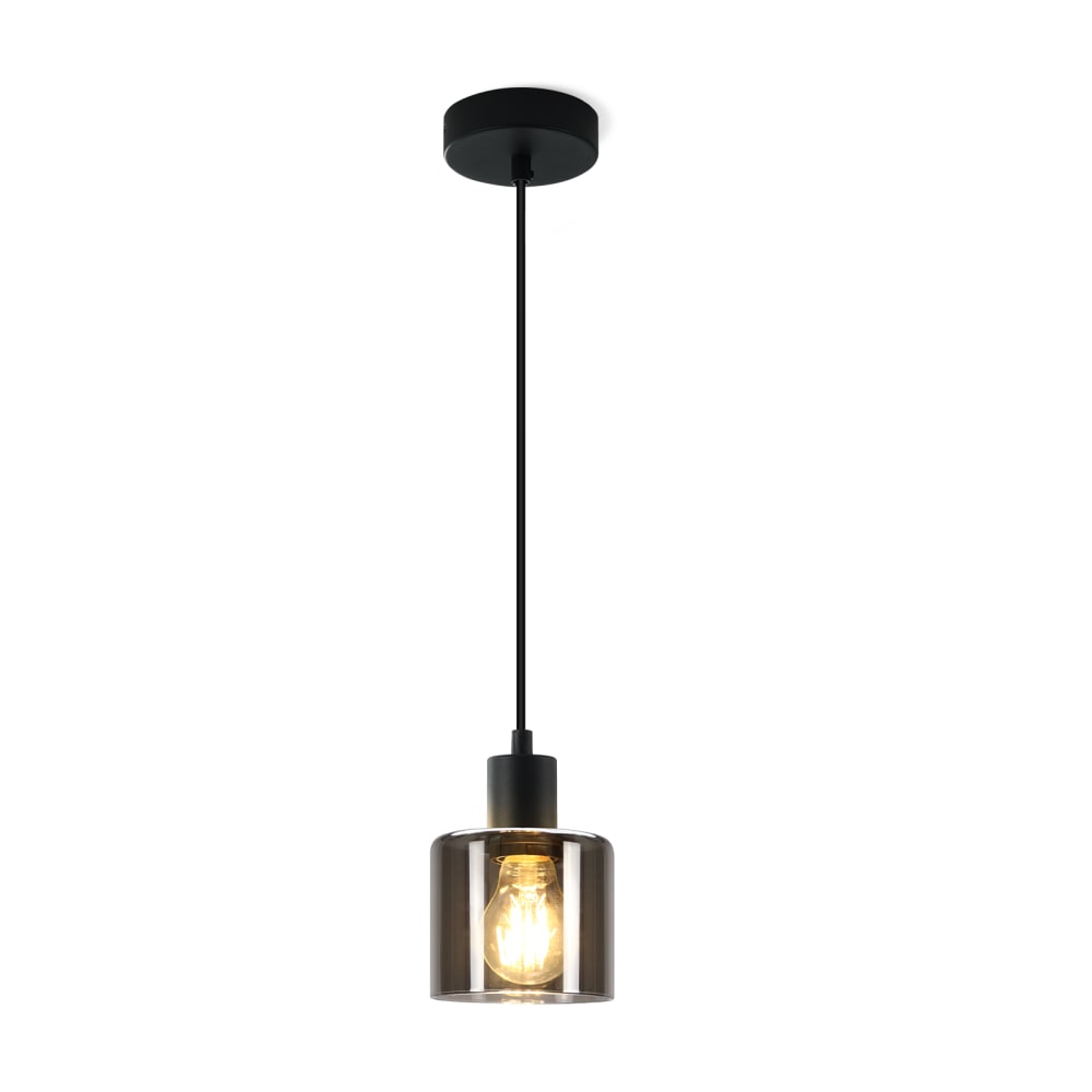 Boppard ii - suspension en verre, gris, l 11 cm, e27