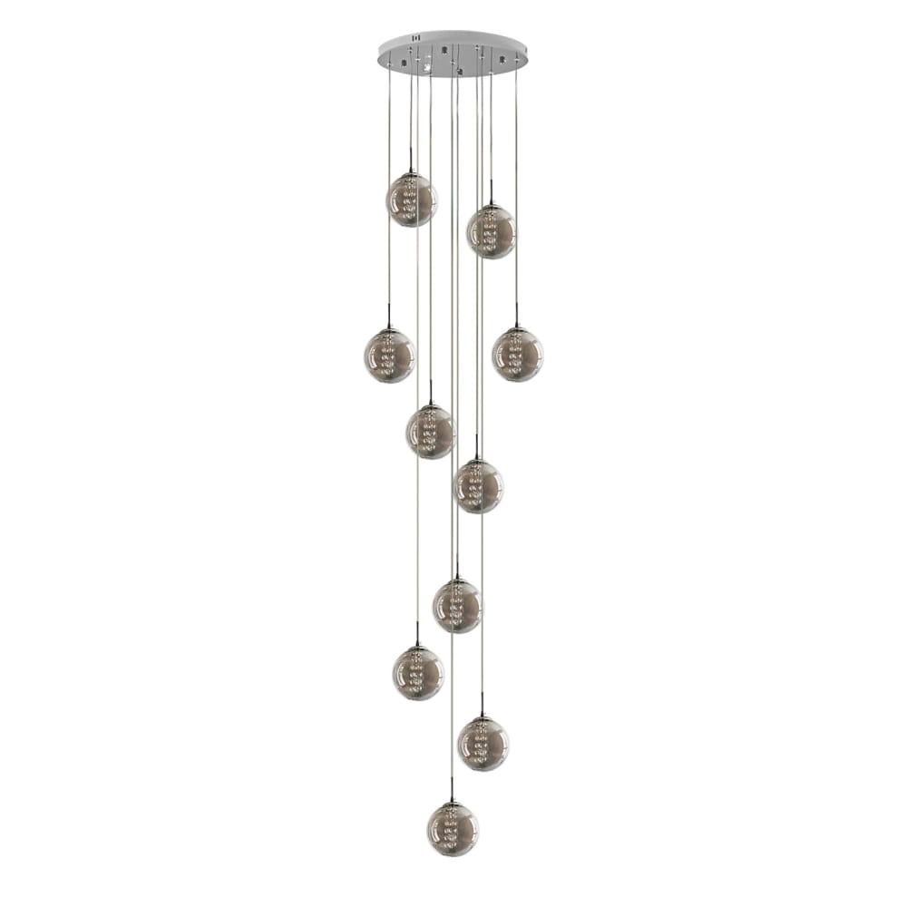 Yeliz - suspension en verre, coloris gris, l 41 cm, g9