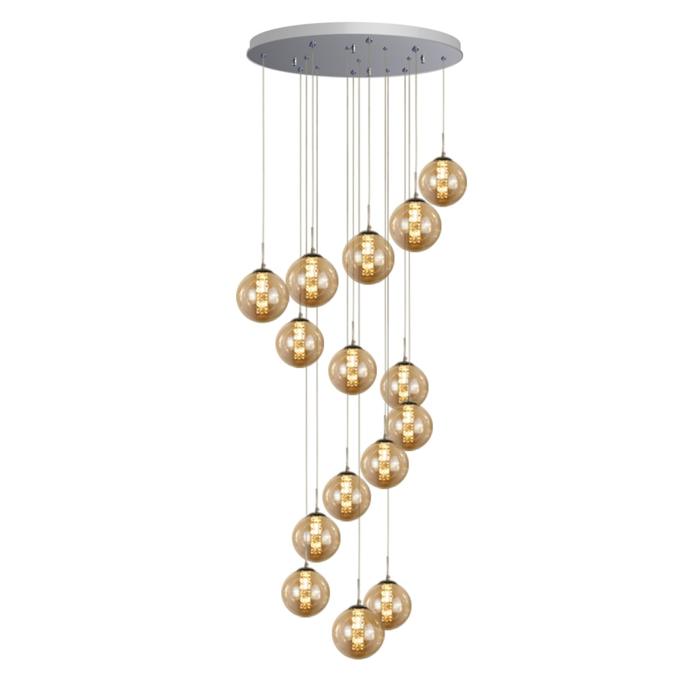 Zephyr - suspension en verre, coloris jaune, l 41 cm, g9