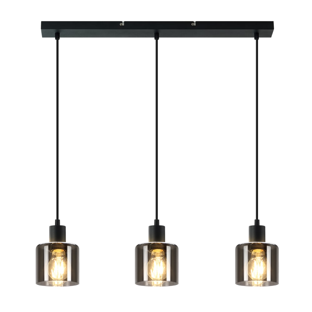 Emma - suspension en verre, coloris gris, l 68 cm, e27