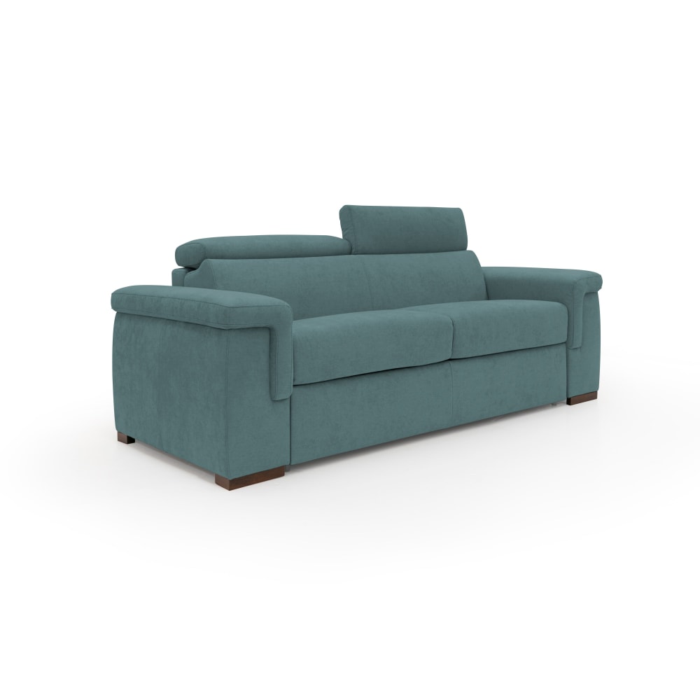 Canapé convertible matelas H18 240 cm vert pétrole