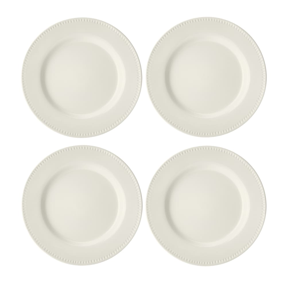 Assiettes plates, set de 4, 27cm, crème