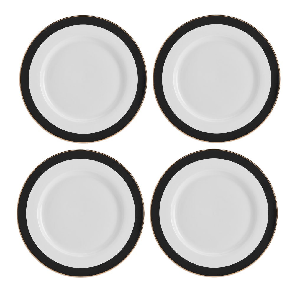 Service d'assiettes en porcelaine Luxe Deco 4 pièces, 27.5cm