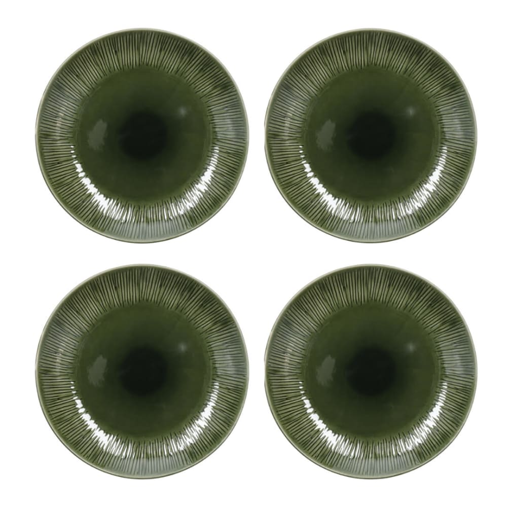 assiettes plates en grès
