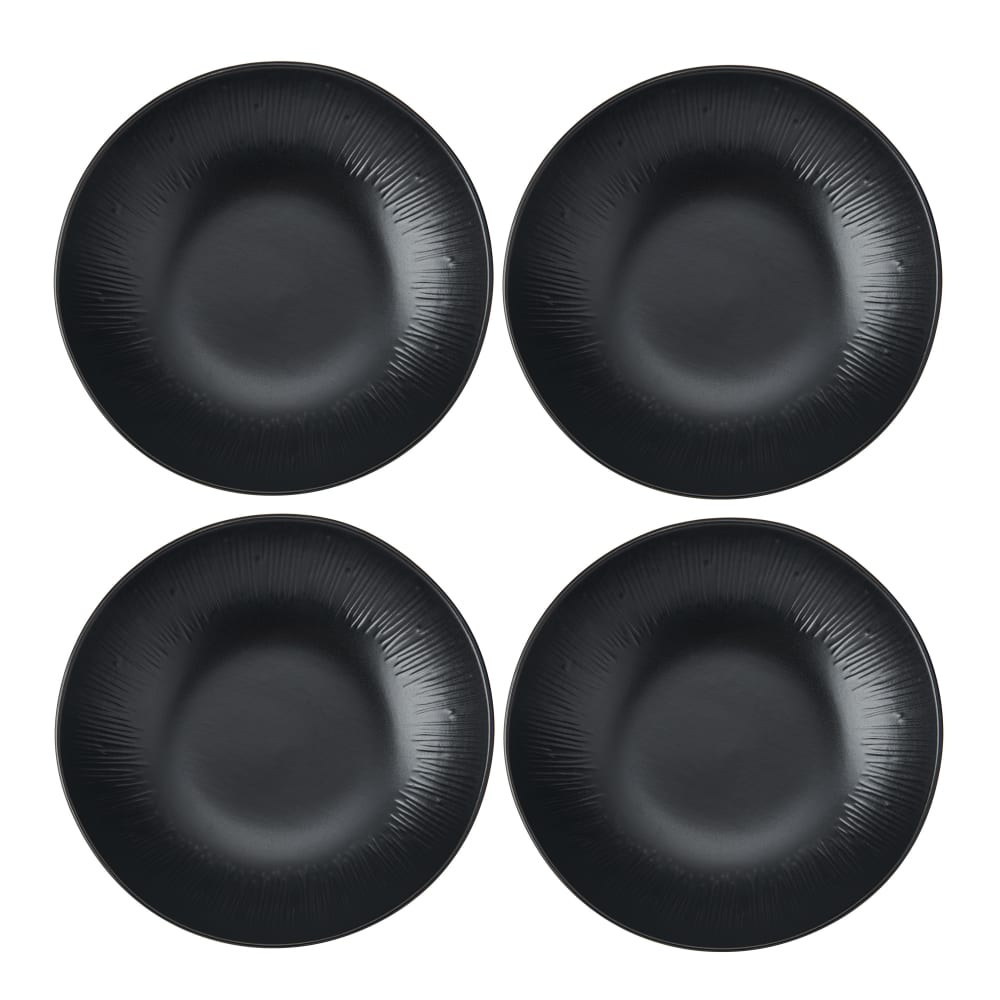 Ensemble de bols à pâtes en grès 4 pièces, noir Ensemble de bols à pâtes en grès 4 pièces, noir