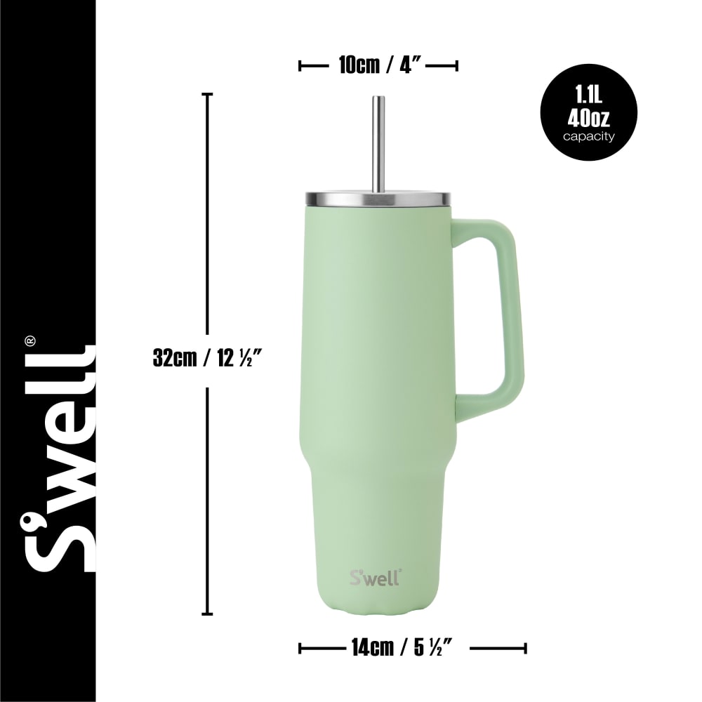 Thermobecher mit Deckel aus Edelstahl Grün 1180ml - Maisons Du
