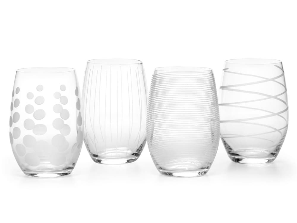 Set de 4 verres à vin sans pied en cristal