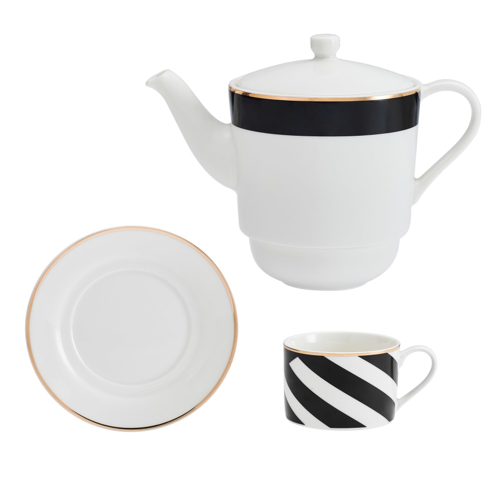 Service à thé pour une personne Luxe Deco China, blanc