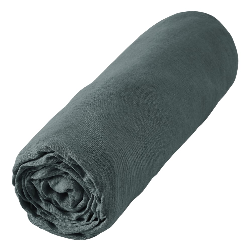 Drap housse lin français unie 140x190 cm - Maisons du Monde