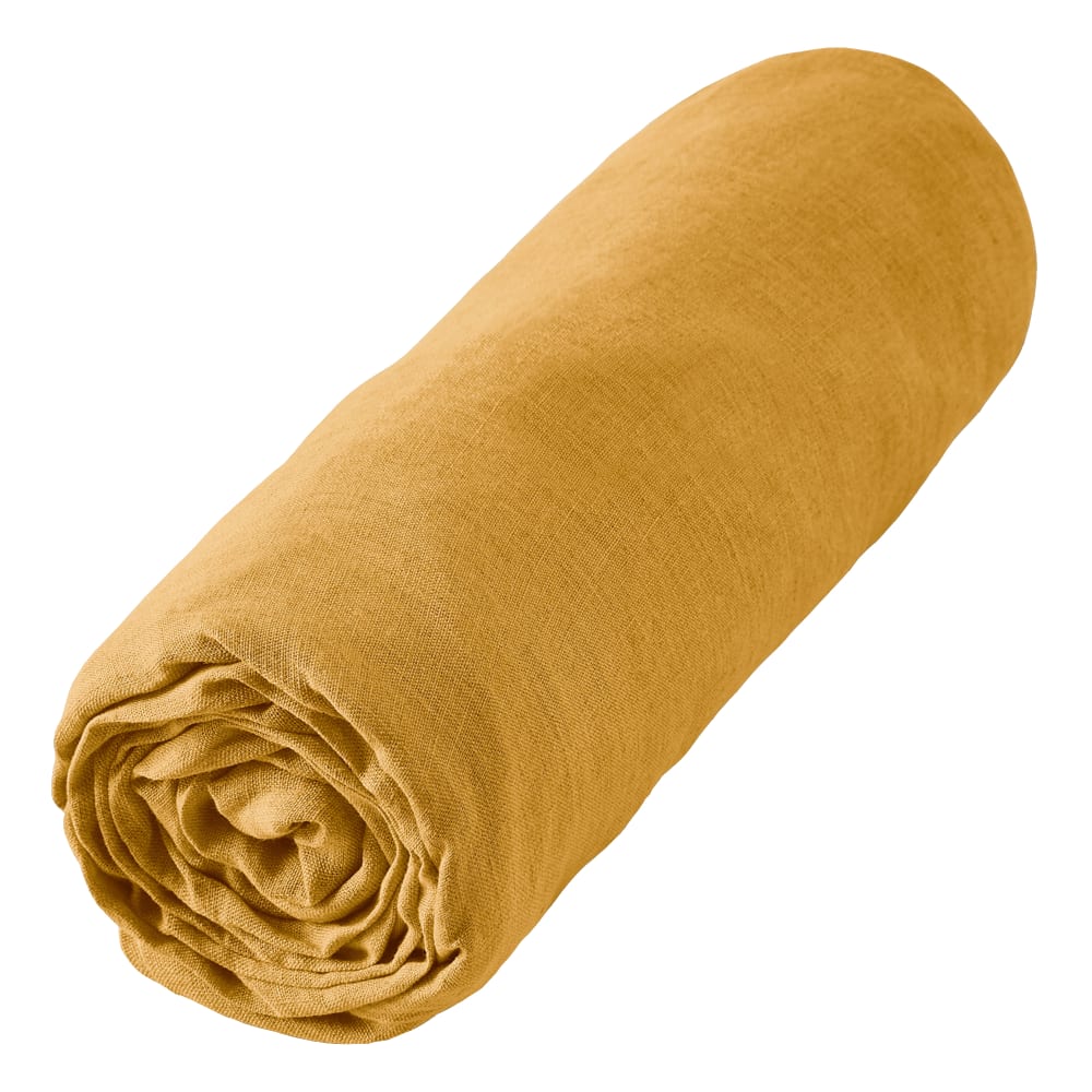 Drap housse lin français unie 160x200 cm - Maisons du Monde