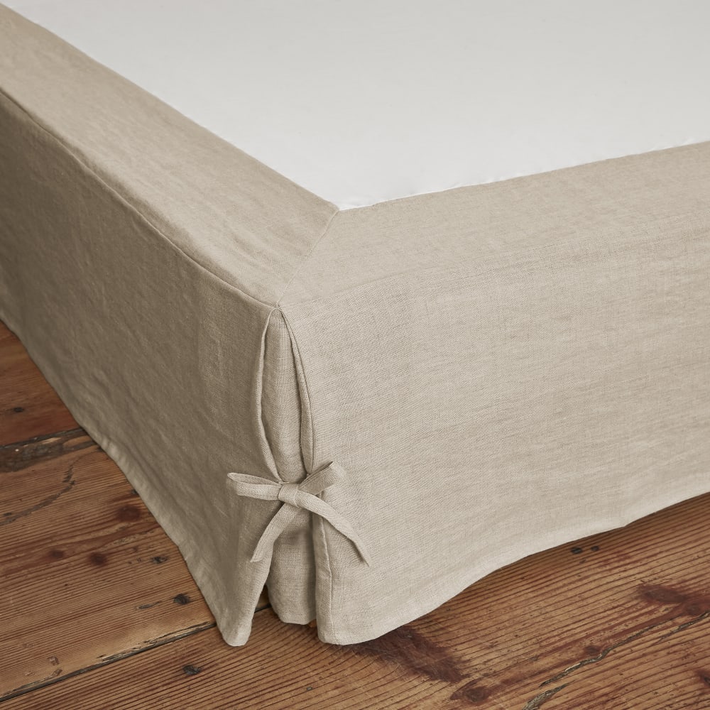 Cache sommier lin français unie 160x200 cm